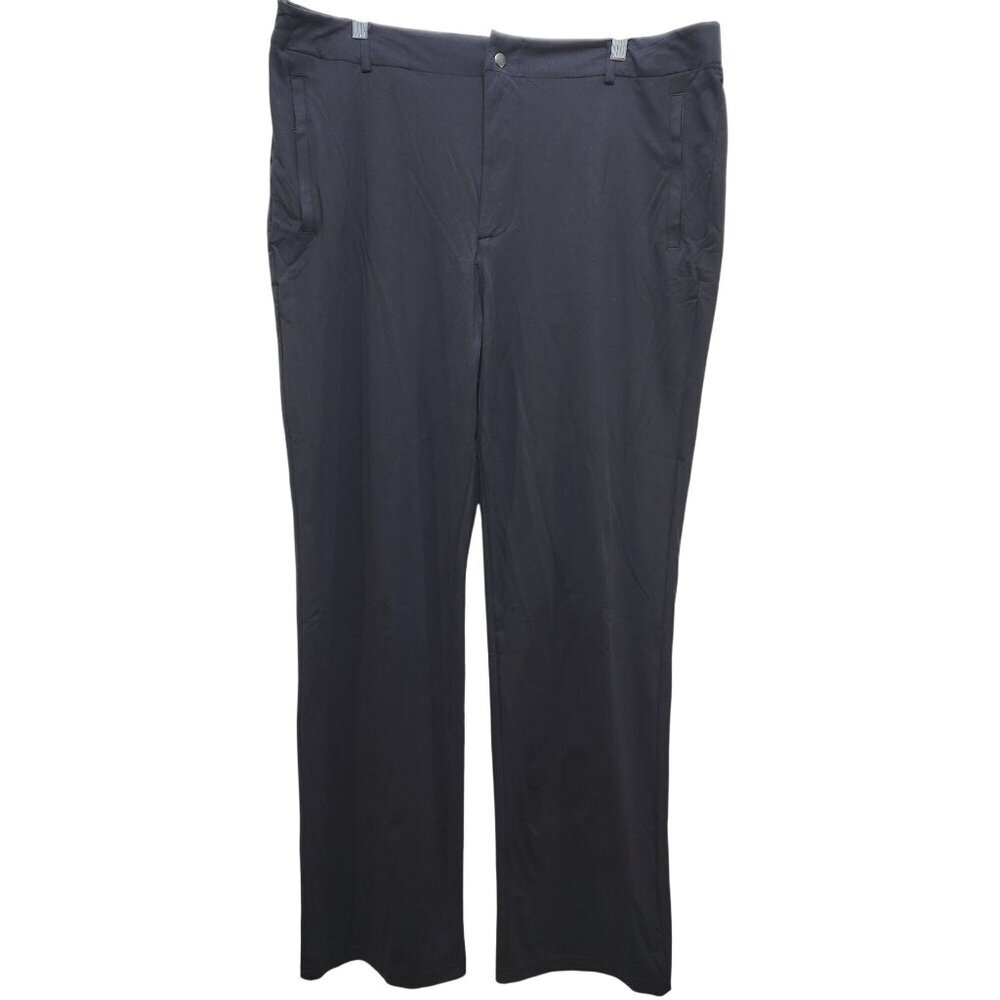 Mens Black Dress Pants Size 38W 30L Polyester & Elastane Blend